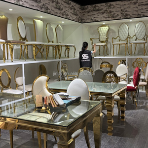 Sillas <span class=keywords><strong>de</strong></span> Trono Redondas <span class=keywords><strong>de</strong></span> Acero Inoxidable Doradas para Eventos, Muebles para Baby Shower al por Mayor, Sillas para Fiestas Infantiles - Product Image 6