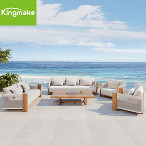 أطقم أرائك للحديقة والأماكن المفتوحة مصنوعة من خشب الساج والخشب الصلب تستوعب 3 مقاعد مناسبة للفنادق أطقم أرائك خارجية لحمام السباحة - Product Image 5