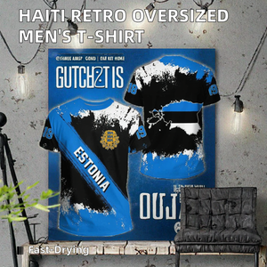 Biểu Tượng Tùy Chỉnh Người Đàn Ông Của Quá Khổ Cổ Điển T-Shirt In Nhu Cầu Retro Thời Trang Phố Ngắn Tay Áo Tối Thiểu Số Lượng Đặt Hàng Cho Haiti Đảo - Product Image 2