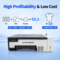Mesin Cetak Transfer Panas Printer DTF A4 Modifikasi L8058 EcoTank Inkjet untuk Kaos, Tekstil, Kain DIY