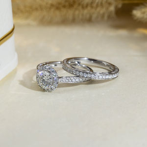 แหวนเพชรเมสซี่ รุ่น MSR-1666 ทรงกลม เงินแท้ 925 ประดับเพชรแบบ Halo เพชรเลี้ยงในห้องปฏิบัติการ - Product Image 2