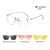 Ensemble de lunettes de soleil à vision nocturne dégradé rose à monture orange verres de polarisation myopie avec lunettes à pince de protection UV
