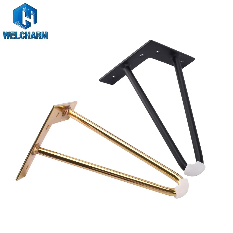 Modern Decoration Iron Angled Metal Furniture Legs Golden Steel Feet Chrome Sofa Metal Legs