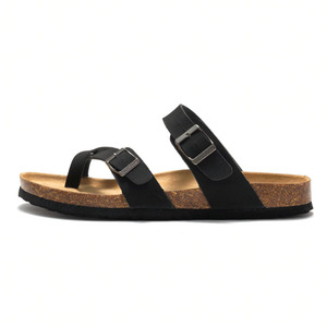 Pantoufles en liège pour femmes à la mode anti-dérapant semelle souple <span class=keywords><strong>tongs</strong></span> sans lacet extérieur boucle réglable semelle intérieure pantoufles - Product Image 1