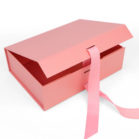 Firstsail Écologique Recyclable Vêtements Chaussures Sous-Vêtements Perruque Pli Plat Rose Pliant Cadeau Boîte De Rangement Emballage avec Ruban