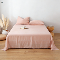 Parure de lit trois pièces 100 % lin naturel, drap plat et drap-housse respirant, durable et doux – Vente en gros