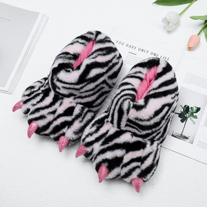 Autumn Winter Super Soft Crystal Cartoon <strong>Bear</strong> <strong>Claw</strong> <strong>Shoes</strong> Parent-Child Thickened Comfortable Plush Plastic All-inclusive Home - Product Image 3