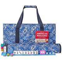 Juego de Mahjong Americano Moderno de Lujo con Diseño de Hortensia, 166 Fichas Blancas con Bolsa de Transporte Azul, Kit Completo Portátil para Entretenimiento