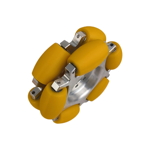 Rueda Omni de 5 pulgadas Acoplamiento de goma sólida universal Rueda <span class=keywords><strong>mecanum</strong></span> omnidireccional Ruedas de poliuretano AGV - Product Image 6