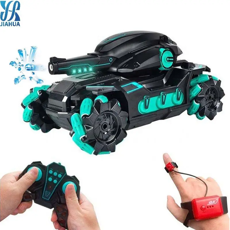 Hot Toys Kids Remote Control Tank Fight Water Bullet Launch 2.4g Sliding Gesture 360 Degree Spin Rc Car Toy