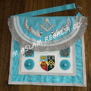 Grand Lodge Past Master ผ้ากันเปื้อน | Provincial ชุดสก็อตผ้ากันเปื้อนมือปักพวงหรีดและสแควร์เข็มทิศ - Product Image 6