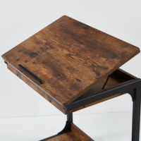 Bureau d'étude moderne réglable de haute qualité, table de travail pour bureau à domicile, table d'ordinateur en bois à côté du lit, table à roulettes, gain de place
