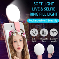 Mini Lampe Annulaire LED Portable et Durable à Clip pour Téléphone Portable avec Trois Niveaux de Luminosité pour Photographie et Selfie