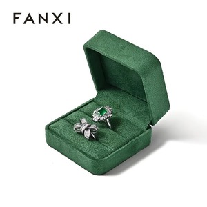 Caja de Anillos de Lino con Logotipo Personalizado FANXI, Caja de Anillos Sólida de Alta Gama al por Mayor, Caja de Empaque para Joyería - Product Image 1
