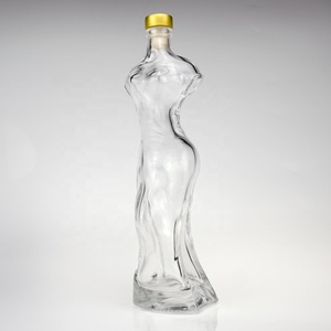 Cơ thể con người chai thủy tinh tùy chỉnh thiết kế rỗng độc đáo hình 750ml siêu Flint Glass Gin rượu đồ uống chai rượu với nút chai - Product Image 5