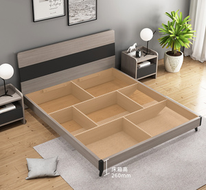 Juego de Muebles de Dormitorio Modernos, Ecológicos, Duraderos y Económicos, con Base de Cama de Madera, Cabecera, Mesita de Noche y Colchón - Product Image 2
