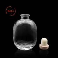 250ml 500ml Op maat gemaakte platte ronde transparante frosted glazen fles voor whisky, tequila, gin, likeur & fruitwijn
