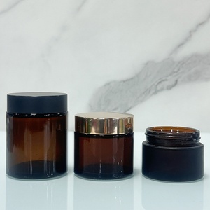 Pot en verre ambré de 30g (1 oz) avec couvercle noir pour cosmétiques, soins de la peau, beurre corporel et crèmes - Product Image 5