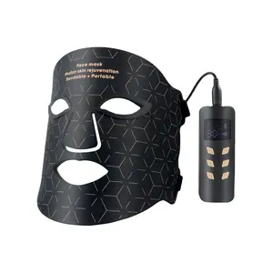 Rajeunissement de la peau Port de charge Rechargeable Silicone souple infrarouge thérapie par la lumière rouge visage 4 couleurs LED masque de beauté du visage