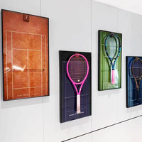 Cadre de présentation pour raquette de tennis |   Construire |   Boîte à lumière / Art mural inspiré de l'US Open avec lumières