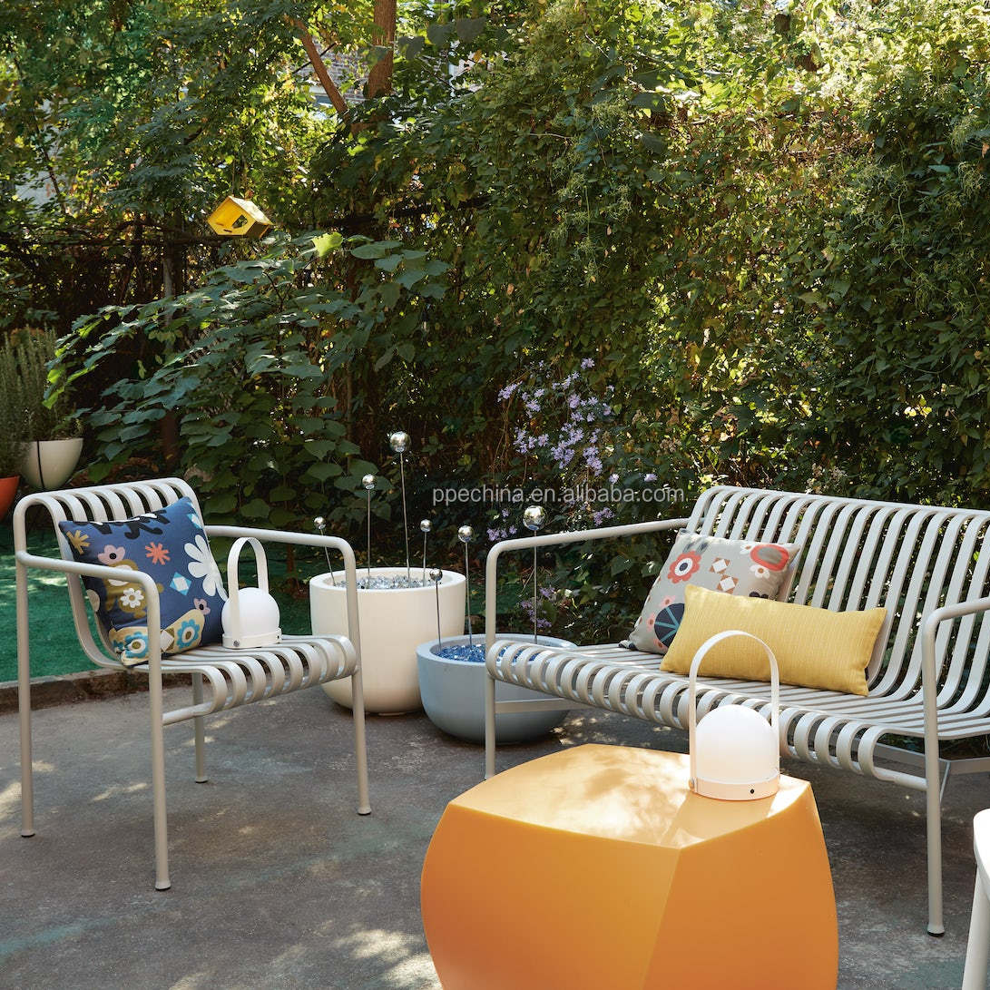 Modern Design Luxury Outdoor Furniture Metal Patio Garden Sofa Luxury Aluminum Steel Outdoor Sofa