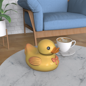 Commercio all'ingrosso eco-friendly carino giallo papera in ceramica salvadanaio per bambini regalo per camera del bambino decorazione barattolo di risparmio - Product Image 5