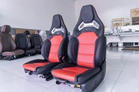 Für Mercedes-Benz A45 CLA45 W176 177 AMG Sport Recaro Aluminium-Legierung Schalensitze Vorne Doppelreihe Rote Nähte