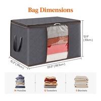 Grands sacs de rangement pour vêtements en tissu épais Boîtes de conteneurs de stockage sous le lit avec couvercles