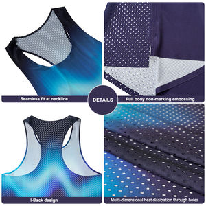 Débardeur de sport sans couture et sans manches pour la gym, le fitness et la <span class=keywords><strong>course</strong></span> à pied, personnalisable avec logo OEM, modèle uni vierge - Product Image 3