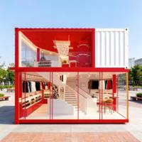 Maisons préfabriquées modulaires portables, rues commerciales, magasins mobiles à deux étages, cafés, magasins mobiles