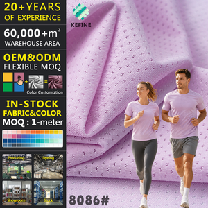 Tela de Malla de Poliéster y Spandex con Aspecto de Nailon, Secado Rápido, Suave como la Seda, 160GSM, Tejido Jacquard para Camisetas Deportivas - Product Image 1