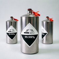 Seau de sécurité en acier laminé à froid de la marque HY, 34,5 kg, finition argentée, anti-corrosion, étanche, capacité de 2,8 L, diamètre 13 cm/haut