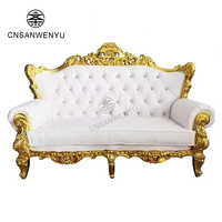 Chaises Trônes Royales à Dossier Haut - Sièges de Banquet de Qualité Commerciale Or et Blanc pour Hôtels de Luxe, Mariages Royaux et Galas