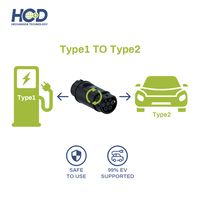 Konektor Kendaraan Listrik HcD Tipe 1 ke Tipe 2 J1772 GBT Tesla Charger Adapter 32A
