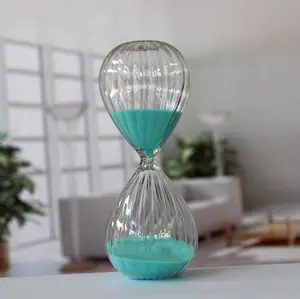 Sandtimer hourglass home wedding decoration blue sand Hand blown 30min sand glass hourglass with colored sand