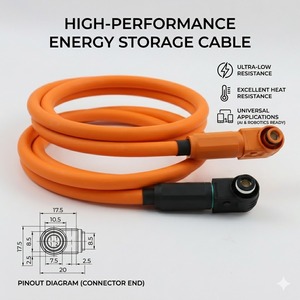 Energieopslagkabel Siliconen Draadkabelboom Elektronische Stroomkabel 12AWG Kabelassemblage Energiebedrading Hoge-stroomconnector - Product Image 1