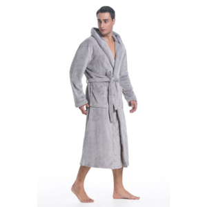 Accappatoio Morbido in <span class=keywords><strong>Pile</strong></span> Corallo, Comodo Pigiama per Adulti, Abbigliamento da Notte in Flanella per <span class=keywords><strong>Uomo</strong></span> e Donna, Termico e Traspirante - Product Image 2