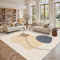 Tapis de chambre à coucher de style français minimaliste, en polyester, luxe léger, haut de gamme, imperméable, anti-poussière, géométrique