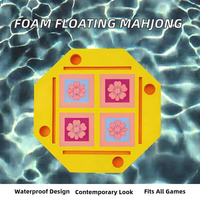 Plateau de Mahjong Flottant de Luxe Moderne pour Fêtes au Bord de la Piscine, Table Pliable en Mélamine et Microfibre avec Porte-Gobelets, Personnalisable pour le Plaisir Estival