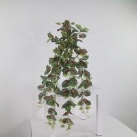 Plante artificielle tropicale en forme de cœur, faux Taro Bush, feuillage suspendu pour décoration murale verticale moderne