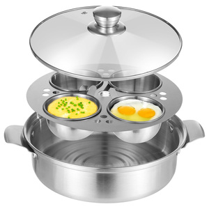 Marmite à ragoût multifonctionnelle en acier inoxydable à 4 compartiments avec couvercle en verre, plaque de cuisson <span class=keywords><strong>vapeur</strong></span> et <span class=keywords><strong>bols</strong></span> <span class=keywords><strong>vapeur</strong></span> pour la cuisine domestique - Product Image 1