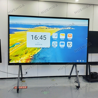 HUSHIDA 65 75 86 100 Inch Layar 4K Papan Tulis Pintar Layar Sentuh Digital untuk Pengajaran Sekolah Panel Datar Papan Tulis Interaktif