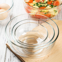 Modern Design Polished Thickened Glass Lightweight Large Bowl Heat-Resistant Disposable Tableware Fruit Salad Soup Instant