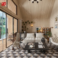 Villa en acier de calibre léger avec toit triangulaire Bâtiment modulaire haut de gamme à ossature métallique en acier léger personnalisé Petite maison