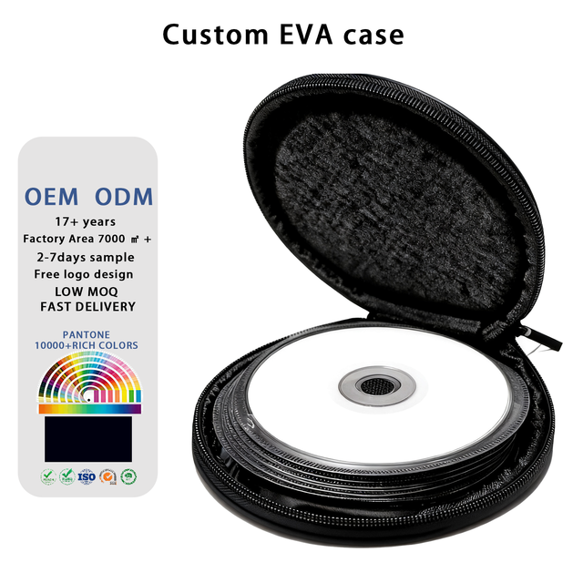 Custom Hard EVA CD DVD Carrying Case Portable Nylon Shell 20 Capacity Disk Storage Bag Shockproof Molded Media Organizer Sleeve