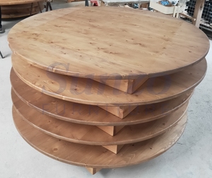 <span class=keywords><strong>Table</strong></span> <span class=keywords><strong>ronde</strong></span> de ferme d'événement en bois de pin rustique <span class=keywords><strong>Table</strong></span> de mariage et diamètre 150cm et 160cm 8-10 ensembles - Product Image 4