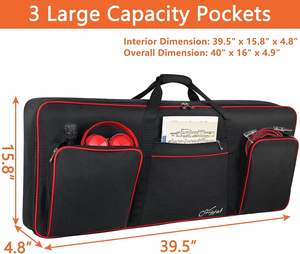 Muestra Gratuita de Bolsa con Ruedas para Teclado de 88 Teclas (53x14.5x7) |   Estuche de Transporte Suave y Resistente a Impactos de Tela Oxford |   Diseño de 3 bolsillos - Product Image 5