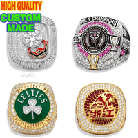 Anillos de Trofeo de Metal de Lujo Personalizados para Torneos de Fútbol, Hockey, con Nombre y Logotipo Personalizados, Anillo de Campeonato, Recuerdo Deportivo