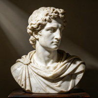 Buste de David en marbre naturel sculpté à la main, sculpture classique de la Renaissance pour la décoration de la maison et des galeries