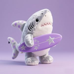 Özel köpekbalığı dolması hayvan peluş oyuncak kişiselleştirilmiş maskot Plushies özel köpekbalığı peluş oyuncak sörf tahtası ile marka promosyon için - Product Image 1